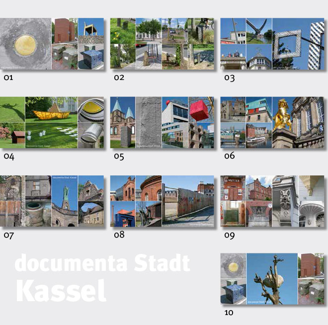 11 Karten Kassel Ansichten / documenta-Stadt im Format 210 x 105 mm